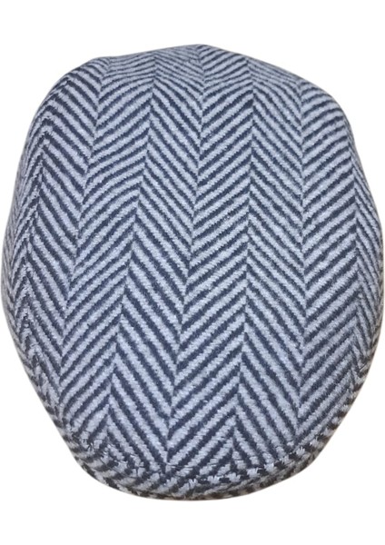 Kışlık Kaşe Şapka Yün Düz Renk Spor London Kasket -Balık Sırtı Gri fırsatları