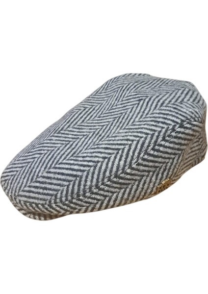 Kışlık Kaşe Şapka Yün Düz Renk Spor London Kasket -Balık Sırtı Gri indirimleri