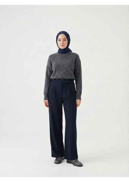 Cırt Bantlı Pantolon-Lacivert