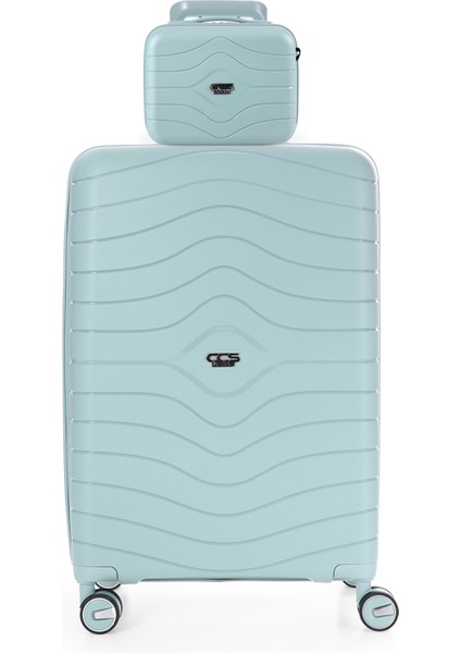 Ultra Hafif Polipropilen Körüklü Ekstra Hacim Büyük +Makyaj 2 Li Valiz Seti