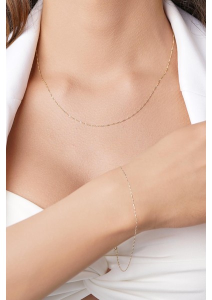 14 Ayar Altın Baby Singapur Zincir Set