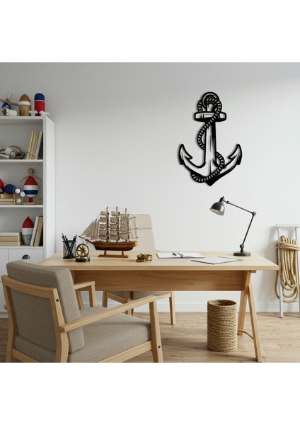 Deniz Çapası Temalı Ahşap Duvar Tablosu