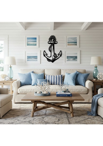 Deniz Çapası Temalı Ahşap Duvar Tablosu fiyatları