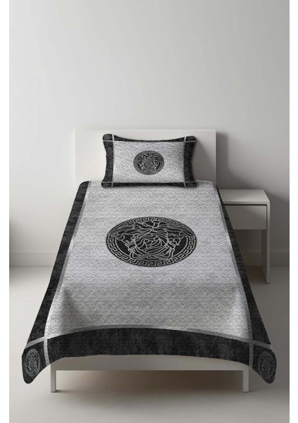 Parlak Kadife Kumaş Kapitoneli Tek Kişilik Yatak Örtüsü Seti (2 Parça) TKY0003