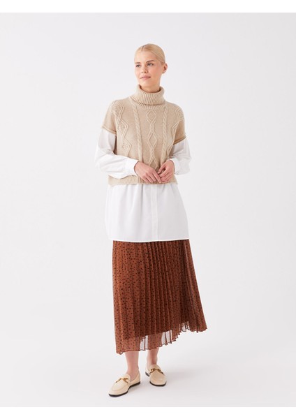 Yeni Sezon Beli Lastikli Desenli Kadın Şifon Etek fiyatları