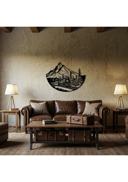 Zamanın Tren Yolcusu Temalı Ahşap Duvar Tablosu