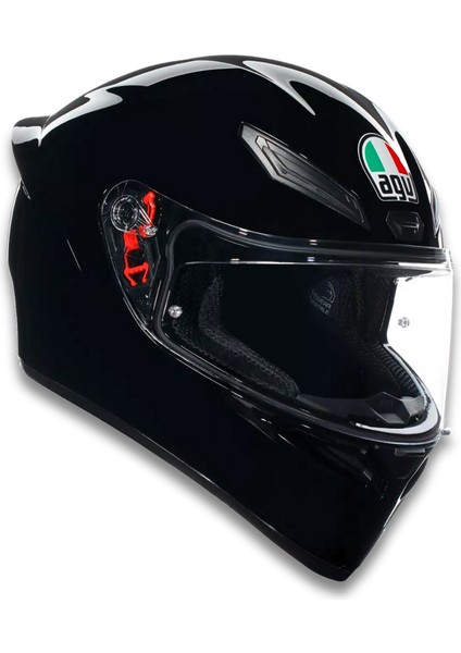 K1 S Mono Black Kapalı Motosiklet Kaskı - Parlak Siyah M