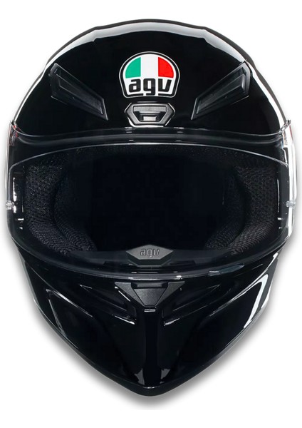 K1 S Mono Black Kapalı Motosiklet Kaskı - Parlak Siyah M