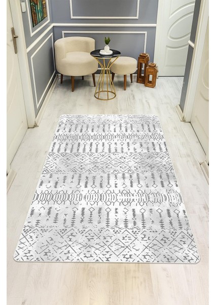 Etnik Desenli Dijital Baskı Kaymaz Taban Halı H0838