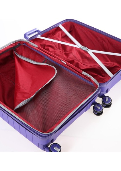 Ultra Hafif Polipropilen Körüklü Ekstra Hacim Büyük +Makyaj 2 Li Valiz Seti