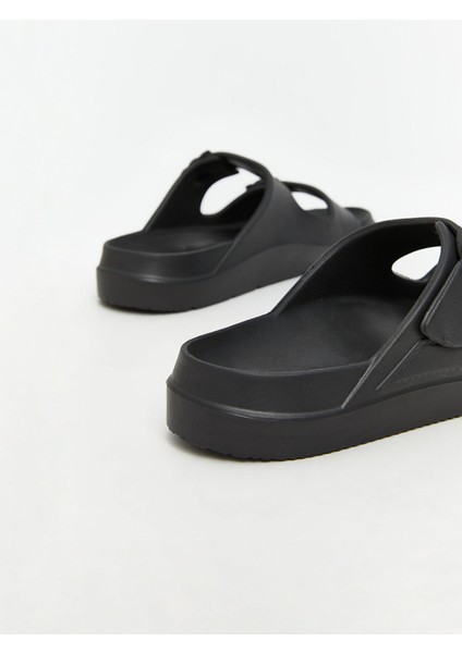 Yeni Sezon Deri Görünümlü Çift Bantlı Erkek Terlik indirimleri