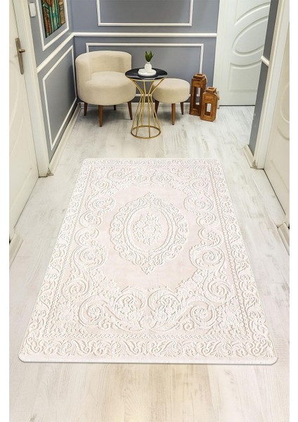 Klasik Desen Dijital Baskı Kaymaz Taban Halı H1104