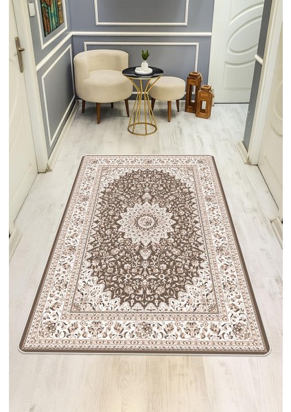 Klasik Desen Dijital Baskı Kaymaz Taban Halı H1057