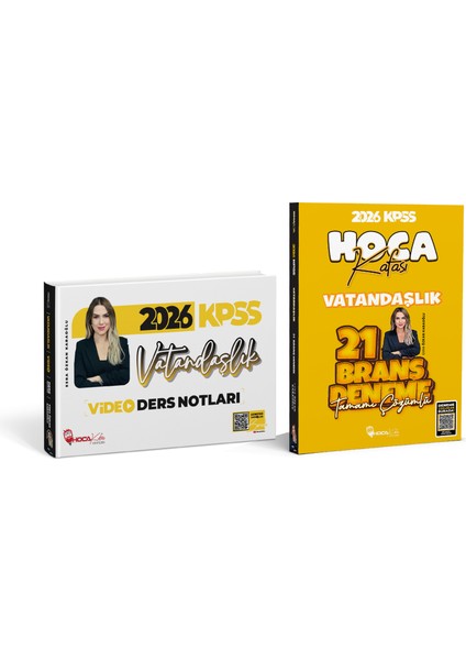 2026 Kpss Vatandaşlık Video Ders Notları- Vatandaşlık 21 branş Deneme 2 Li Set