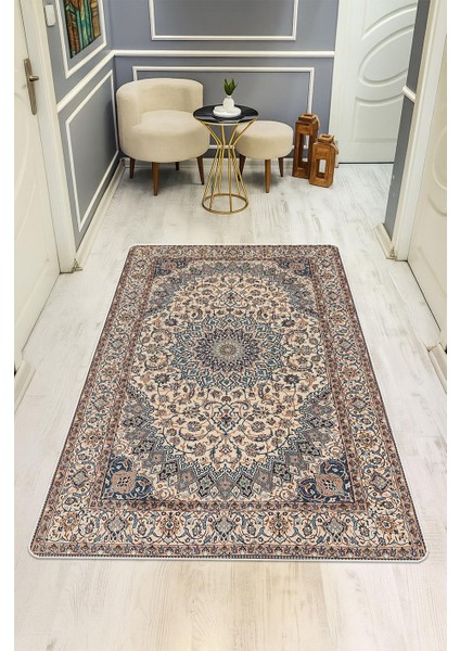 Klasik Desen Dijital Baskı Kaymaz Taban Halı H1100