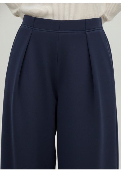 Pileli Bol Pantolon-Lacivert fiyatları