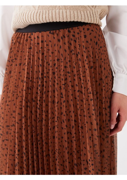 Yeni Sezon Beli Lastikli Desenli Kadın Şifon Etek fırsatları