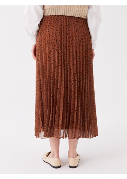 Yeni Sezon Beli Lastikli Desenli Kadın Şifon Etek indirimleri