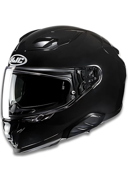 F71 Metal Siyah Kapalı Motosiklet Kaskı - Black Xl