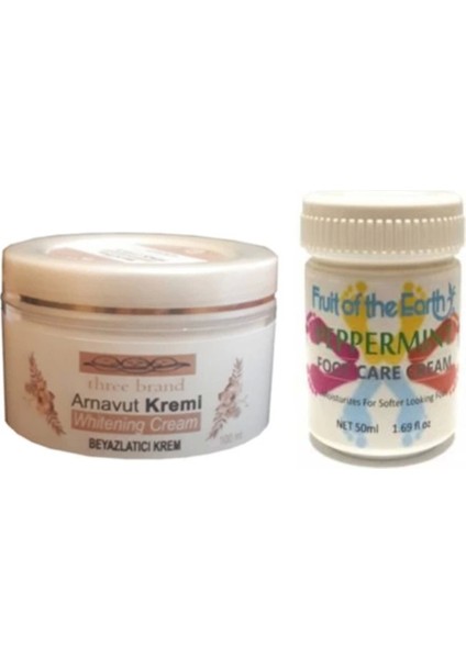 Süper Hintohu Three Brand 100ML Arnavut Aklık Kremi+Foot Care Cream 50ML Nane Ferahlığı