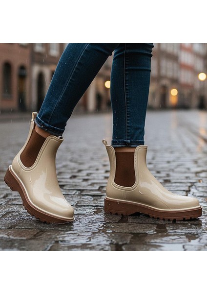 300-50 Ortopedik Taban Lastikli Günlük Kadın Bot Plastik Bot Su Geçirmez Kadın Bot