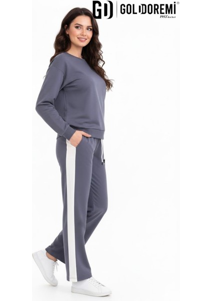 11-007 Kadın Modal Yanı Parçalı Şeritli Bol Paça Eşofman Altı fiyatları