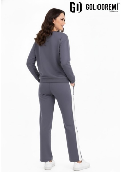 11-007 Kadın Modal Yanı Parçalı Şeritli Bol Paça Eşofman Altı modelleri