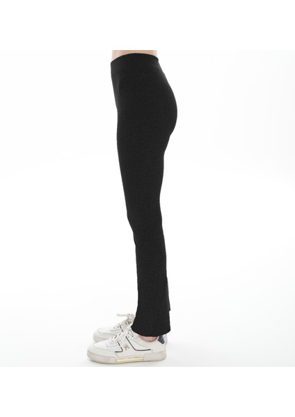 Kadın Ribanalı Ispanyol Paça Siyah Tayt (Büyük Beden Seçeneğiyle) fiyatları