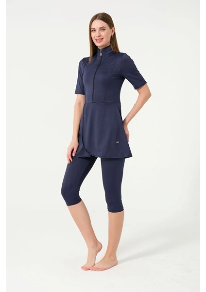 Hızlı Kuruyan Likralı Mayo Kumaşı Kısa Kollu Kadın Taytlı Mayo 24147 modelleri