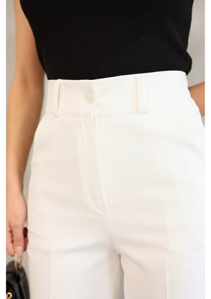 Kadın Ithal Doubleface Kumaş Palazzo Kalıp Yüksek Bel Çekme Solma Yapmaz Kaliteli Ürün fiyatları