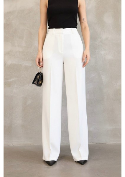 Kadın Ithal Doubleface Kumaş Palazzo Kalıp Yüksek Bel Çekme Solma Yapmaz Kaliteli Ürün fırsatları