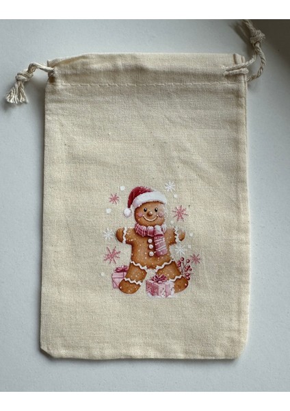 Yılbaşı Temalı Ham Bez 3'lü Kese modelleri