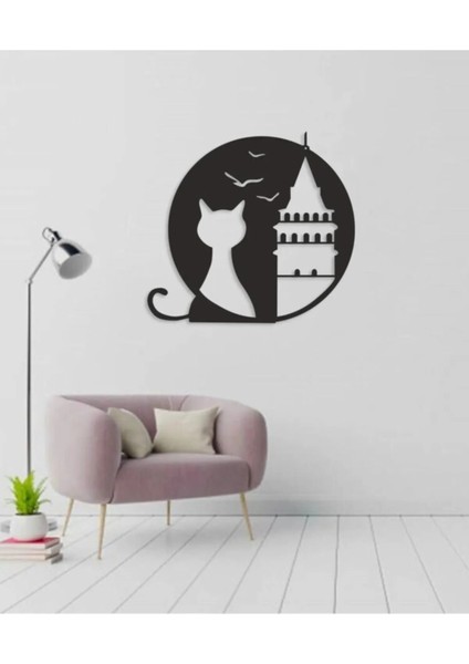 Duvar Dekorasyonu Mdf Galata Kulesi 45X45CM Dekor Tablo