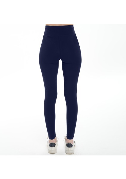Kadın Beli Çapraz Detaylı Lacivert Tayt (Büyük Beden Seçeneğiyle) modelleri