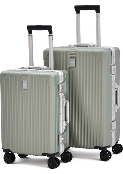 Alüminyum Alaşımlı 2'li Valiz Seti Orta - Kabin Boy – Tsa Kilitli, Ultra Dayanıklı, Sessiz Tekerlek