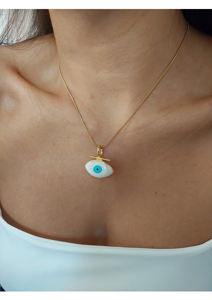 Kadın Gold Mineli Göz Kolye