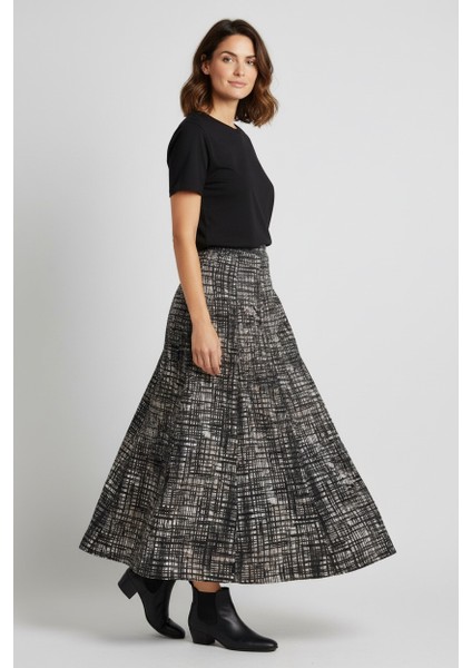 Kadın Beli Lastikli Desenli Sekiz Parça Balık Etek fiyatları