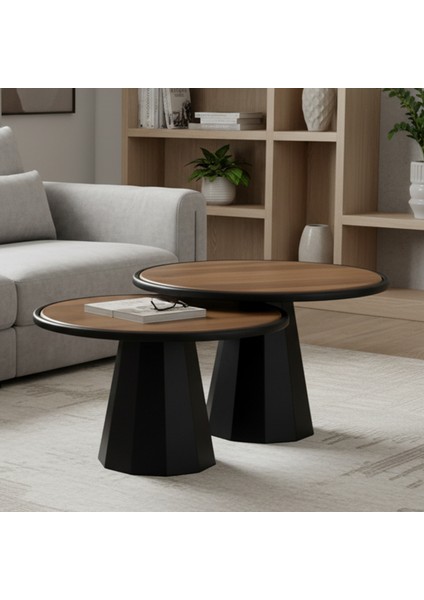 Luna Ikili Orta Sehpa Seti Ceviz