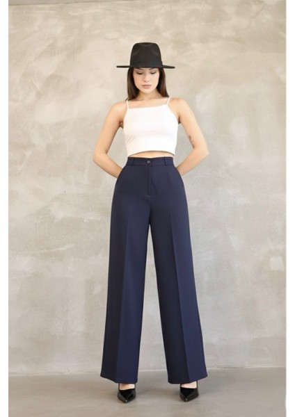 Kadın Ithal Doubleface Kumaş Palazzo Kalıp Yüksek Bel Çekme Solma Yapmaz Kaliteli Ürün fırsatları