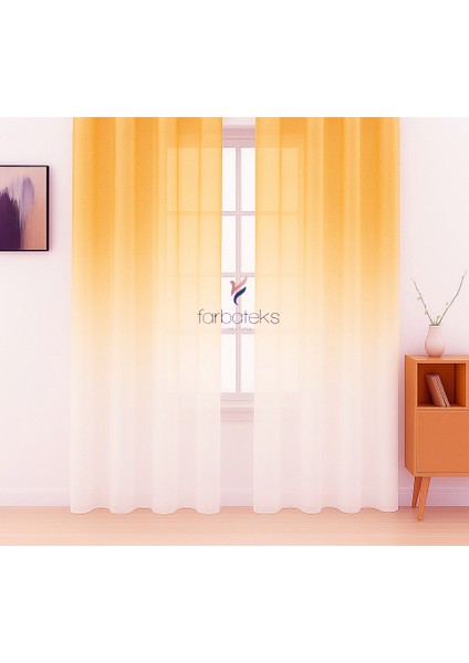 Turuncu Kavuniçi Renk Renkli Tül Üstdegrade Ütü Istemeyen Kırışmaz 2 Kat Pileli Tül fiyatları