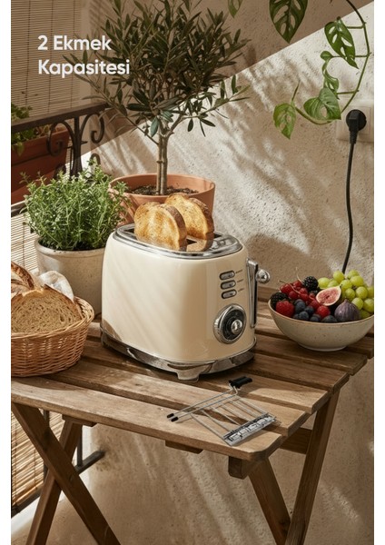 Fr-Ek Panella 2 Dilim + Tost Aparatlı Krem Pro Ekmek Kızartma Makinesi fırsatları