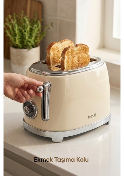 Fr-Ek Panella 2 Dilim + Tost Aparatlı Krem Pro Ekmek Kızartma Makinesi
