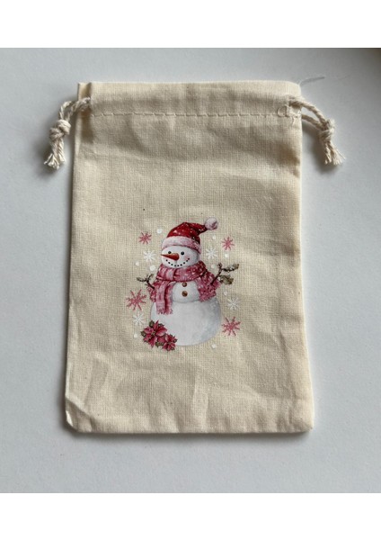 Yılbaşı Temalı Ham Bez 3'lü Kese modelleri