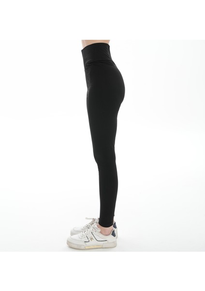 Kadın Beli Çapraz Detaylı Siyah Tayt (Büyük Beden Seçeneğiyle) fiyatları