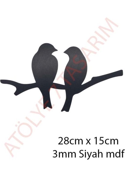 3 mm Siyah Mdf Daldaki Kuşlar Sevgililer Günü ve Özel Günlerde Hediyelik Dekoratif Duvar Süsü fiyatları