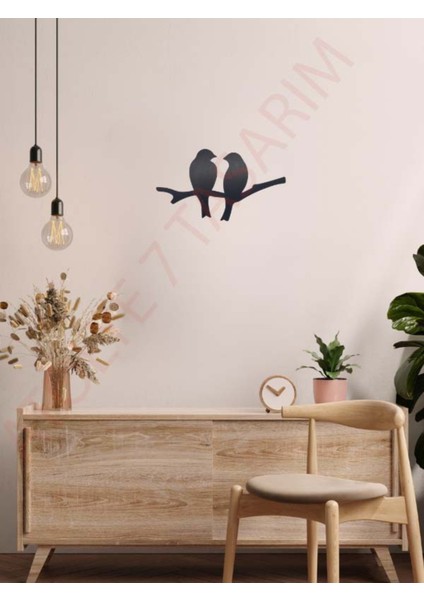 3 mm Siyah Mdf Daldaki Kuşlar Sevgililer Günü ve Özel Günlerde Hediyelik Dekoratif Duvar Süsü modelleri