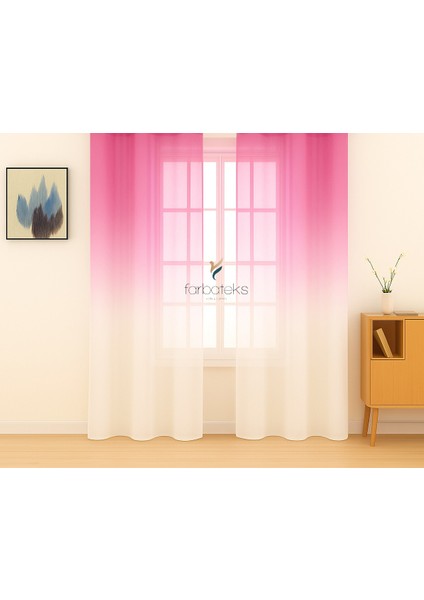 Fuşya Pembe Renk Renkli Tül Degrade Ütü Istemeyen Kırışmaz 2 Kat Pileli Tül fiyatları