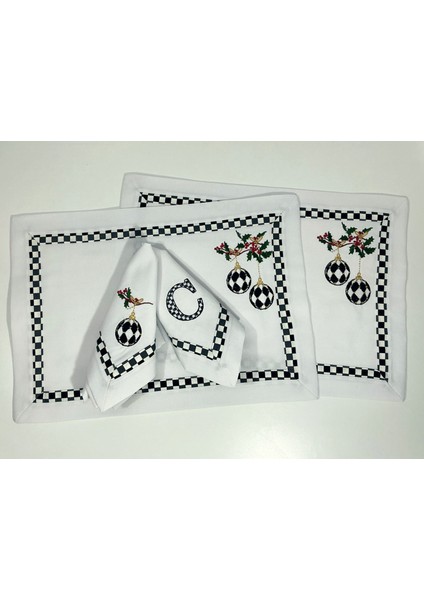 Checkers Dream 2 Kişilik - Amerikan Servis ve Peçeteden Oluşan 4’lü Set