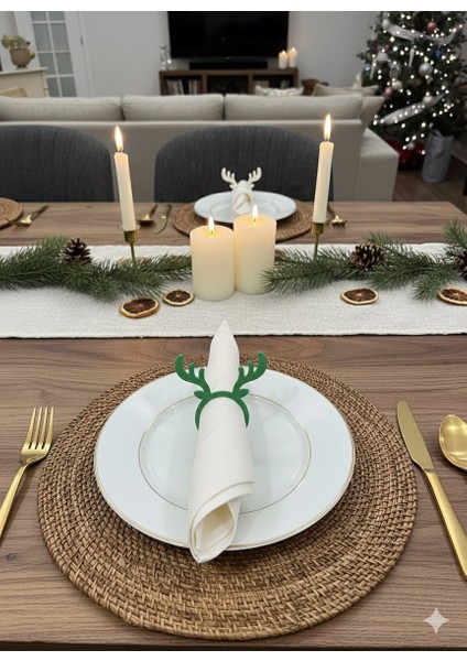 Yılbaşı Sofralarınızın Zarif Detayı Geyik Boynuzlu Peçeteyüzüğü 6lıset fiyatları