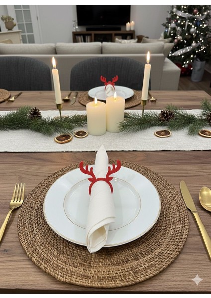 Yılbaşı Sofralarınızın Zarif Detayı Geyik Boynuzlu Peçeteyüzüğü 6lıset indirimleri